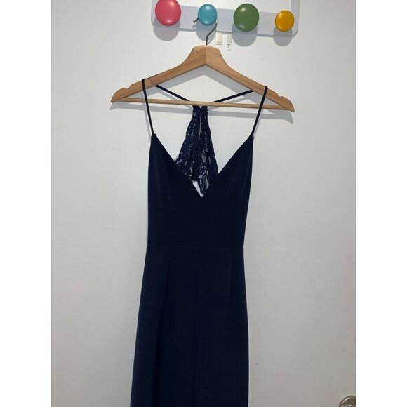 Lovers and Friends Navy Blue Helena Gown Maxi Dress Women size 4 - Picture 4 of 12